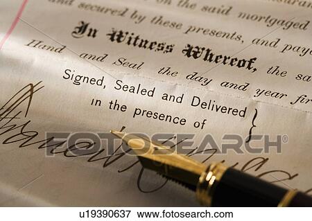 Closeup of pen and contract View Large Photo Image Stock Photo - Closeup of pen and contract. Fotosearch