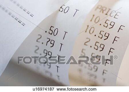 Closeup of sales receipt View Large Photo Image Stock Photo - Closeup of sales receipt. Fotosearch