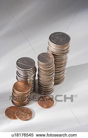 Closeup of stacked coins View Large Photo Image Stock Photography - Closeup of stacked coins. Fotosearch