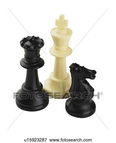 Stock Photo - Closeup of three chess pieces. Fotosearch