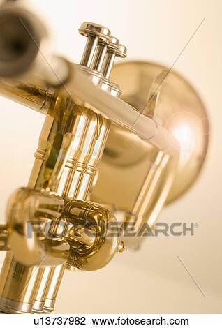 Stock Image - Closeup of trumpet. Fotosearch