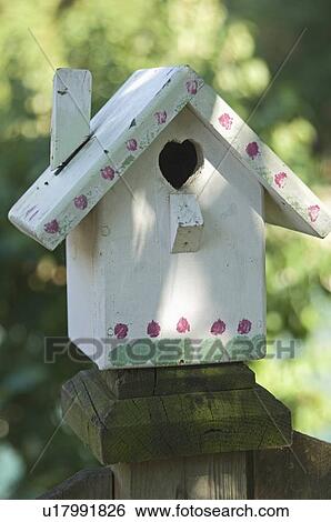 Closeup of wooden birdhouse View Large Photo Image Stock Photograph - Closeup of wooden birdhouse . Fotosearch