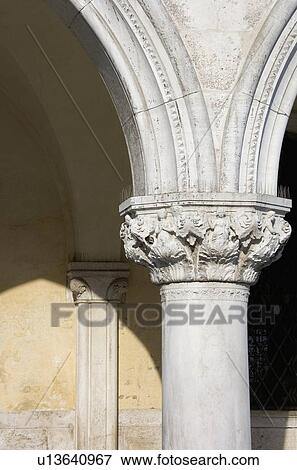 Column on the Doges' Palace Venice Italy View Large Photo Image Stock Photo - Column on the Doges' Palace Venice Italy. Fotosearch