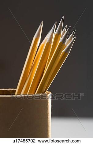 Stock Image - Cup of sharpened pencils. Fotosearch