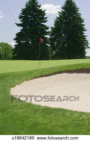 Stock Photo - Detail of golf course sand trap. Fotosearch