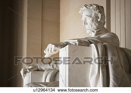 Picture - Detail of statue in Lincoln Memorial Washington DC USA. Fotosearch