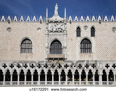 Stock Image - Doges' Palace on St Mark's Square/Piazza San Marco Venice Italy. Fotosearch