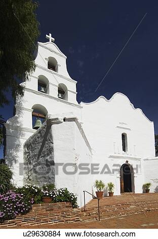 Picture - Entrance of church, Mission San Diego de Alcala, San Diego, California, United States. Fotosearch
