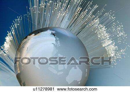 Fiber optics with globe View Large Photo Image Stock Image - Fiber optics with globe. Fotosearch
