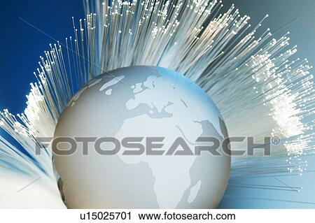 Fiber optics with globe View Large Photo Image Stock Image - Fiber optics with globe. Fotosearch