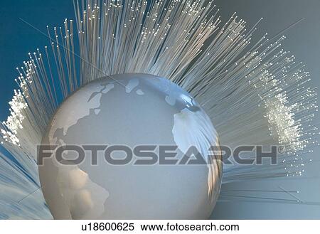 Fiber optics with globe View Large Photo Image Stock Photography - Fiber optics with globe. Fotosearch
