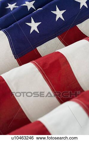 Stock Photograph - Folds of American flag. Fotosearch