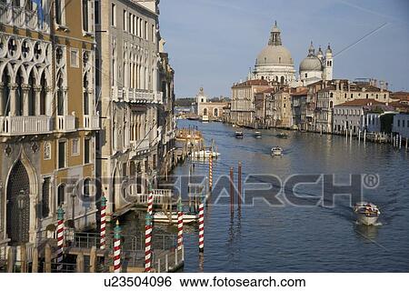 Stock Photograph - Grand Canal and Santa Maria Della Salute Church Venice Italy. Fotosearch