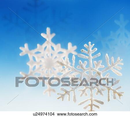 Picture - Group of artificial snowflakes . Fotosearch