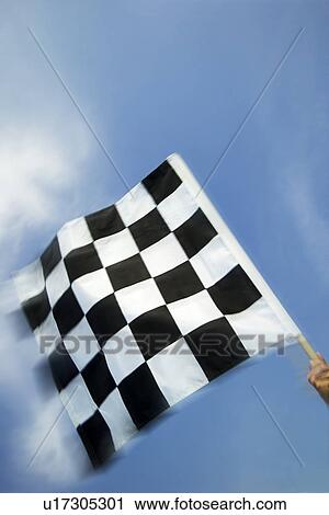 Hand waving checkered flag View Large Photo Image Stock Image - Hand waving checkered flag. Fotosearch