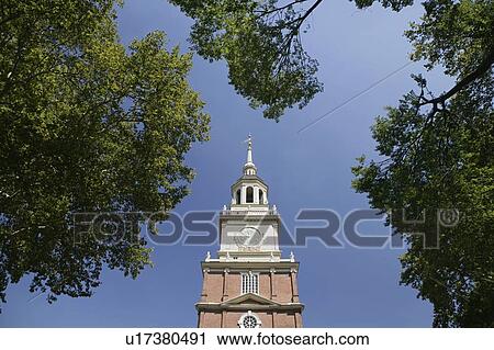 Stock Image - Independence Hall Tower in Philadelphia PA. Fotosearch
