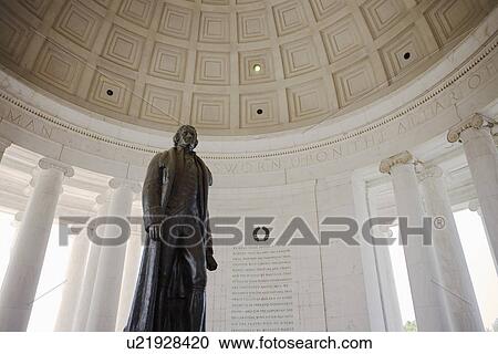 Stock Image - Interior of the Jefferson Memorial Washington DC USA. Fotosearch