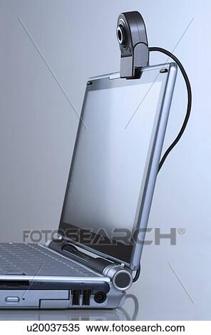 Stock Photography - Laptop computer with webcam. Fotosearch