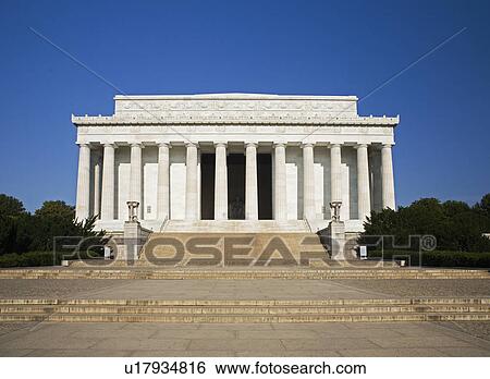 Stock Photograph - Lincoln Memorial facade Washington DC USA. Fotosearch