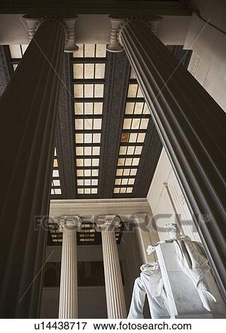 Stock Photo - Lincoln Memorial interior with statue Washington DC USA . Fotosearch