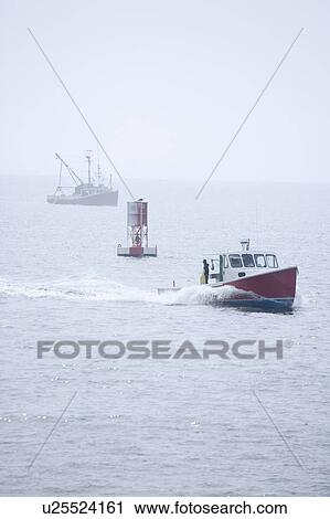 Lobster boat in fog off the Maine coast View Large Photo Image Stock Image - Lobster boat in fog off the Maine coast. Fotosearch