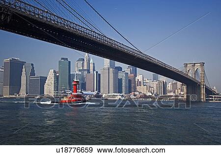 Lower New York and Brooklyn Bridge New York NY View Large Photo Image Stock Photo - Lower New York and Brooklyn Bridge New York NY. Fotosearch