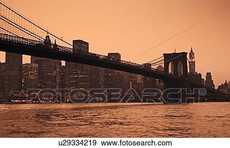 Lower New York and Brooklyn Bridge New York NY View Large Photo Image Stock Photo - Lower New York and Brooklyn Bridge New York NY. Fotosearch