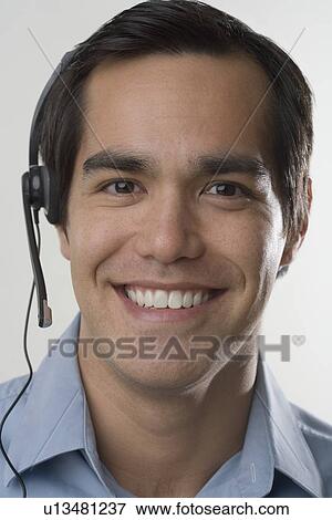 Male customer service representative View Large Photo Image Stock Photo - Male customer service representative. Fotosearch