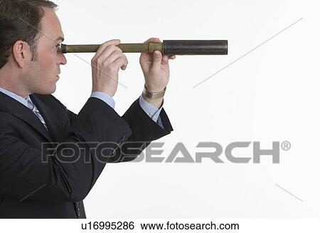 Man with telescope View Large Photo Image Stock Photograph - Man with telescope. Fotosearch
