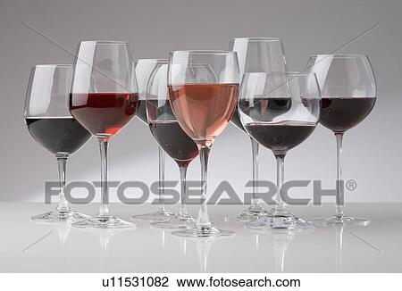 Many glasses of different red wines View Large Photo Image Stock Image - Many glasses of different red wines. Fotosearch