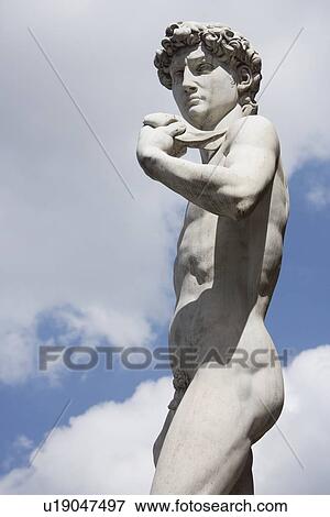 Stock Photo - Michelangelo's David in the Piazza della Signoria Florence Italy. Fotosearch
