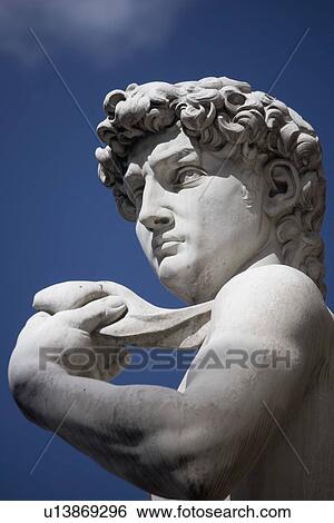 Stock Photograph - Michelangelo's David in the Piazza della Signoria Florence Italy. Fotosearch