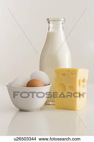 Milk cheese and eggs View Large Photo Image Picture - Milk cheese and eggs. Fotosearch