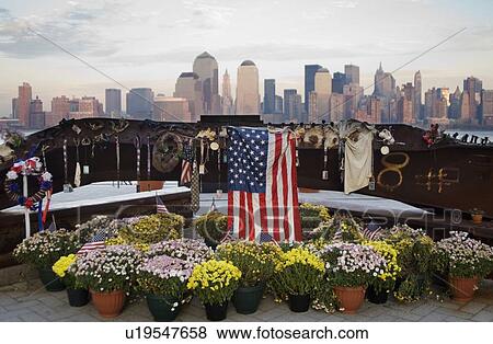 New York skyline with 9-11 memorial NY View Large Photo Image Stock Photo - New York skyline with 9-11 memorial NY. Fotosearch