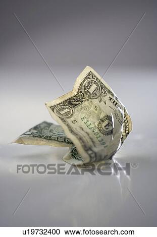 One crumpled dollar bill View Large Photo Image Stock Image - One crumpled dollar bill. Fotosearch