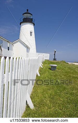 Stock Image - Pemaquid Point Lighthouse Maine. Fotosearch