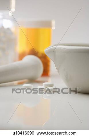 Pill bottles with mortar and pestle View Large Photo Image Stock Image - Pill bottles with mortar and pestle. Fotosearch