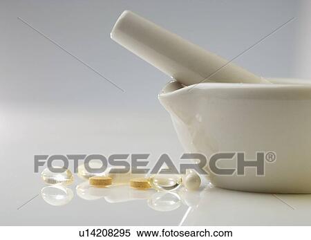 Pills with mortar and pestle View Large Photo Image Stock Photography - Pills with mortar and pestle. Fotosearch