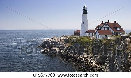 Portland Head Lighthouse Cape Elizabeth Maine View Large Photo Image Stock Image - Portland Head Lighthouse Cape Elizabeth Maine. Fotosearch