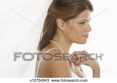 Stock Image - Portrait of a bride. Fotosearch
