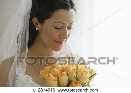 Stock Photograph - Portrait of a bride. Fotosearch