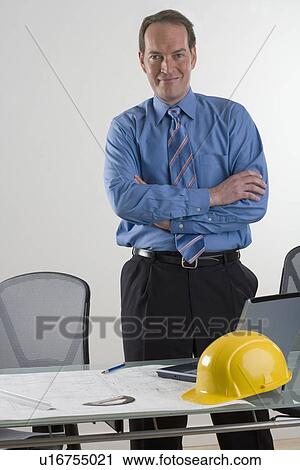 Portrait of a contractor View Large Photo Image Stock Image - Portrait of a contractor. Fotosearch