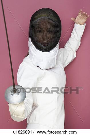 Portrait of a fencer View Large Photo Image Stock Photo - Portrait of a fencer. Fotosearch