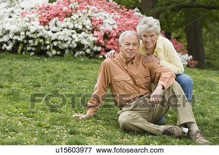 Stock Photo - Portrait of a senior couple outdoors. Fotosearch