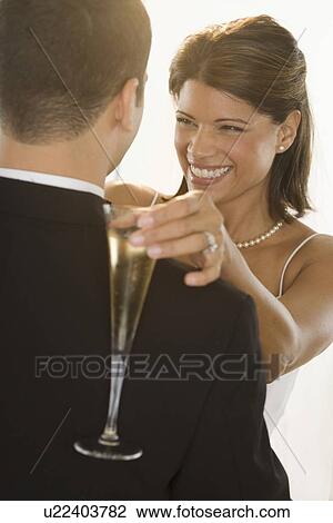 Stock Image - Portrait of bride and groom. Fotosearch