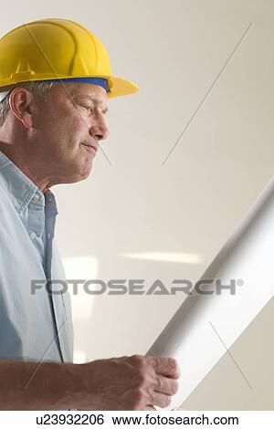 Stock Photograph - Portrait of contractor. Fotosearch