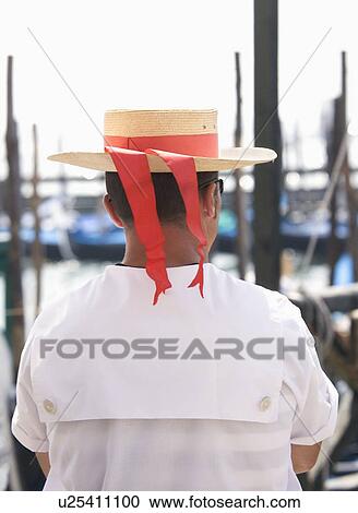 Stock Image - Portrait of gondolier. Fotosearch