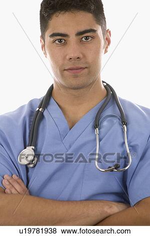 Portrait of male doctor View Large Photo Image Stock Photo - Portrait of male doctor. Fotosearch