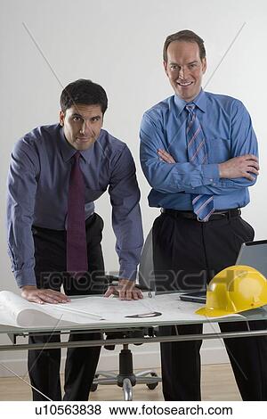 Portrait of two contractors View Large Photo Image Stock Photo - Portrait of two contractors. Fotosearch
