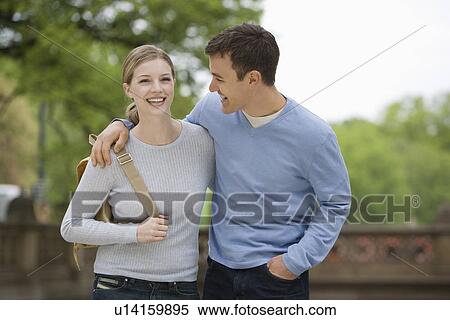 Portrait of young couple outdoors View Large Photo Image Stock Photography - Portrait of young couple outdoors. Fotosearch